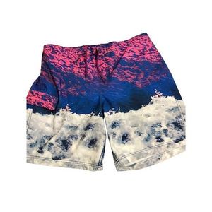 George Mens Size Med 40-42 Ocean Water Beach Print Swin /‎ Board Shorts